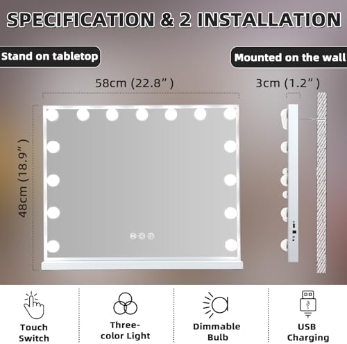 MISAVANITY Vanity Mirror with Lights