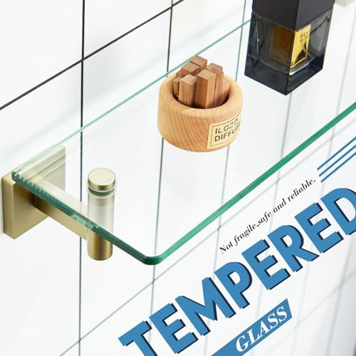 Sturdy 20 Wall Shelf Tempered Glass Bathroom Storage