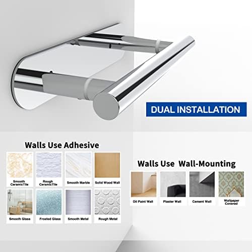 Self-Adhesive Double Post Pivoting Toilet Paper Holder
