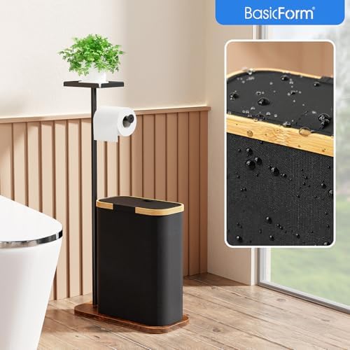 Toilet Paper Holder with Storage Black