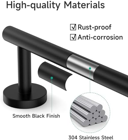 Matte Black 24-Inch Bath Towel Bar