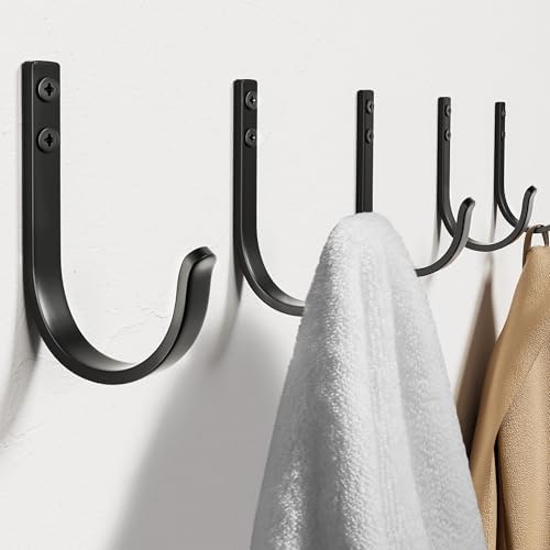 Wall Hooks for Towel Coat - 5 Pack 22LB Metal Hanger