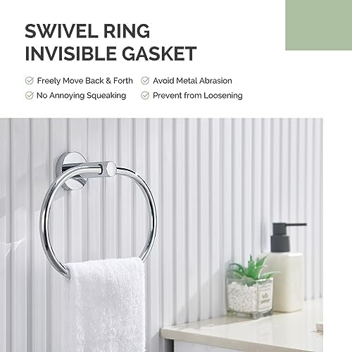 Angle Simple Stainless Steel Towel Ring Chrome