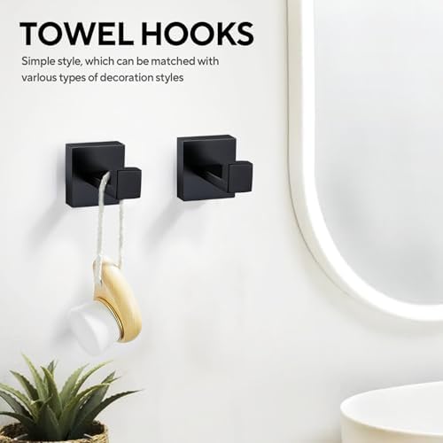 15-Piece Black Stainless Steel Bathroom Hardware Set