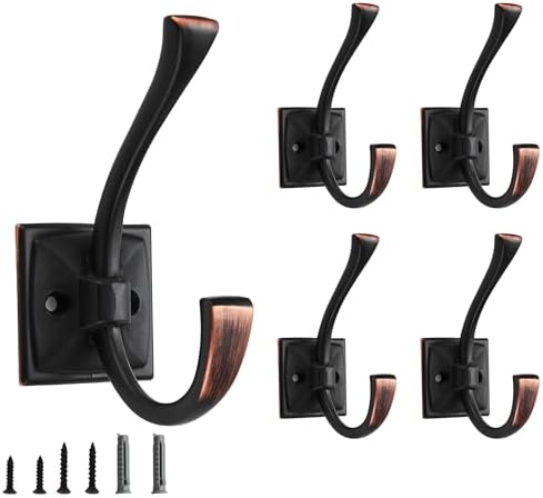 Stylish 5-Pack of Heavy Duty Towel Hooks for Wall Mounted Use