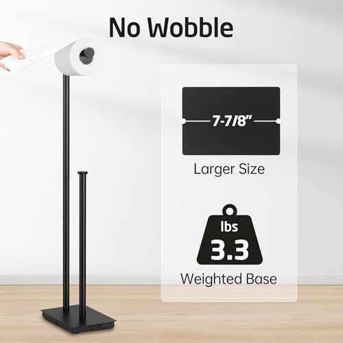 KES Freestanding Toilet Paper Holder with Reserve Matte Black 29 H