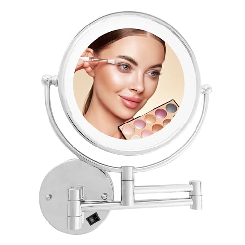 Danielle 8-inch Revolving Makeup Mirror with LED Lighting