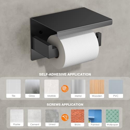 High-Quality Stainless Steel Toilet Roll Holder Matte Black