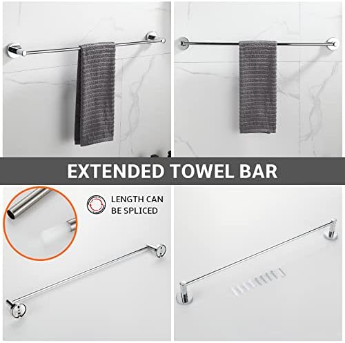 Adjustable 4-Piece Towel Bar Set for Bathrooms