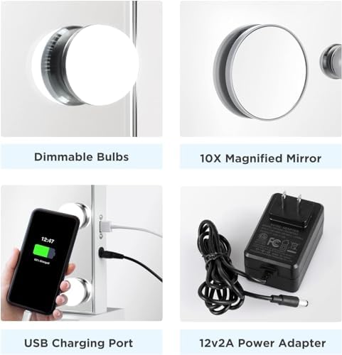 Vanity Mirror with 3 Lights Modes Touch Control