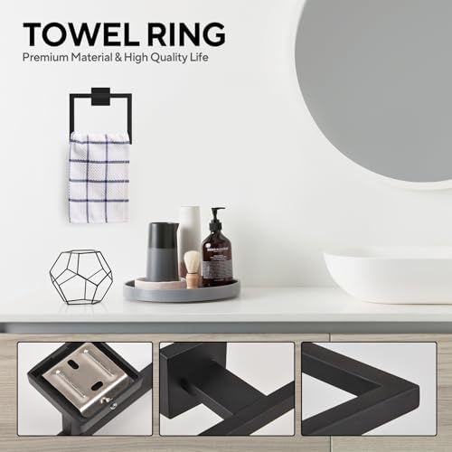 15-Piece Black Stainless Steel Bathroom Hardware Set
