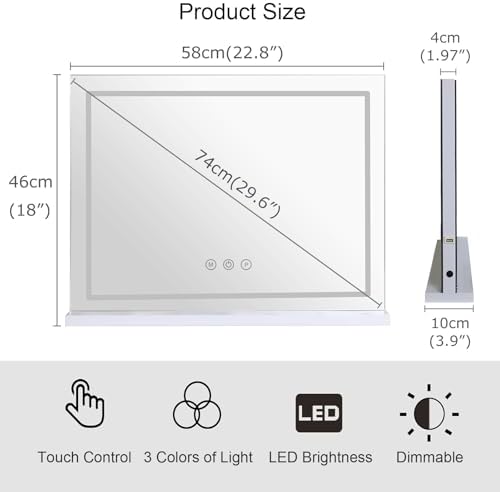 Ergonomic LED Vanity Mirror with USB Charging for MakeUp