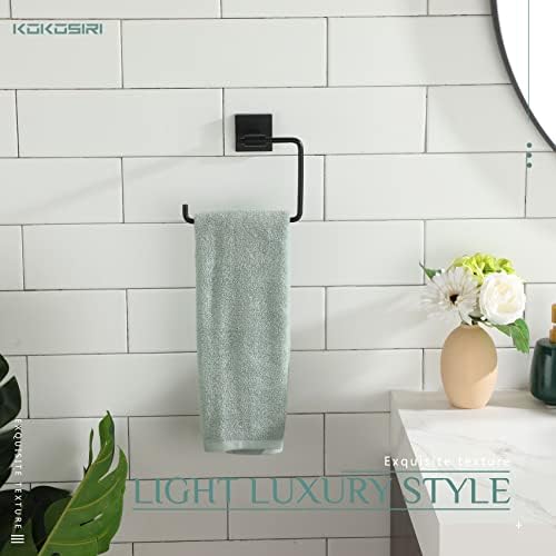 Kokosiri Bath Towel Ring Wall Mounted Stainless Steel Matte Black B3007BK
