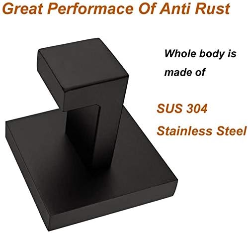 Rust-Proof Black Towel Hook Set for Bathroom Kitchen