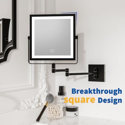 Ruacq Rechargeable Wall-Mounted Makeup Mirror with Lights