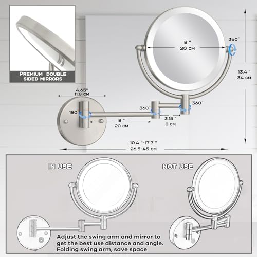 Luxury 8-inch Wall-Mounted Makeup Mirror