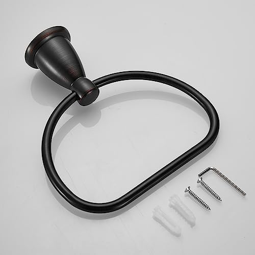 Compact Rust-Proof Bronze Towel Ring Durable Stylish Bathroom Kitchen Towel Holder