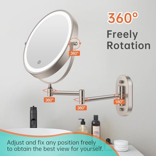 FunTouch Rechargeable Wall Mounted Makeup Mirror