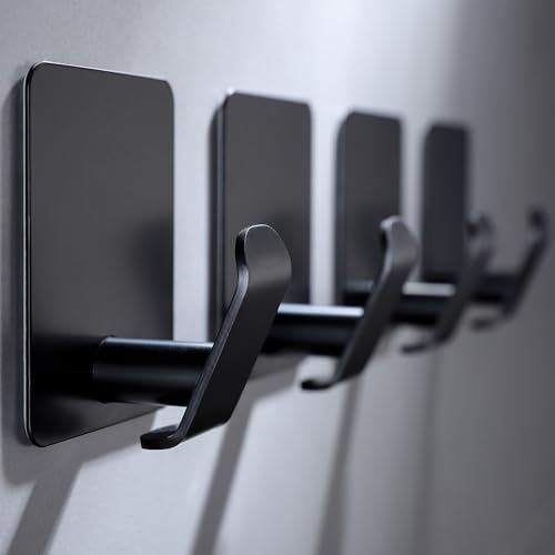 Sturdy Black Towel Robe Hooks Set
