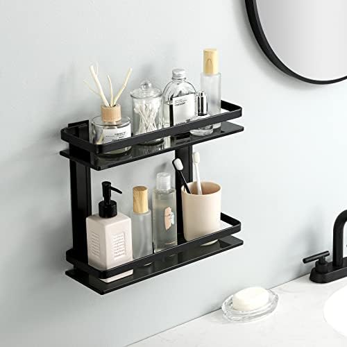 KES 2-Tier Glass Shelf Rust-Resistant Durable Functional Bathroom Organizer
