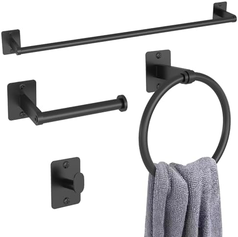 Matte Black 4-Piece Bathroom Hardware Set Set of 24