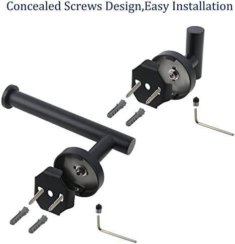 Matte Black 3-Piece Adjustable Bathroom Hardware Set