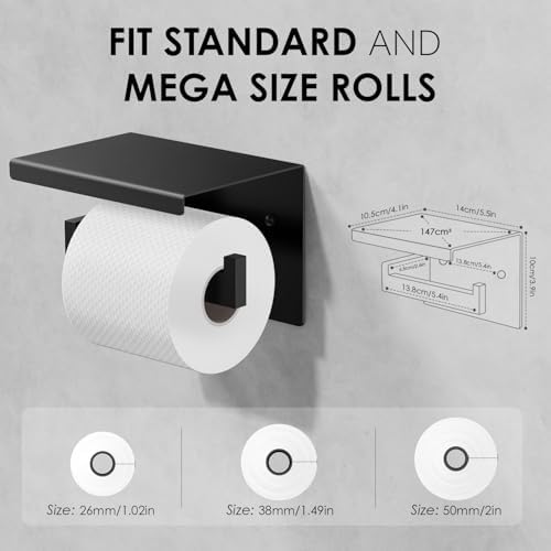 High-Quality Stainless Steel Toilet Roll Holder Matte Black