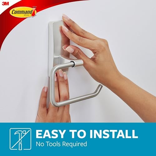 Command Toilet Paper Holder Satin Nickel Water Resistant Rust-Proof