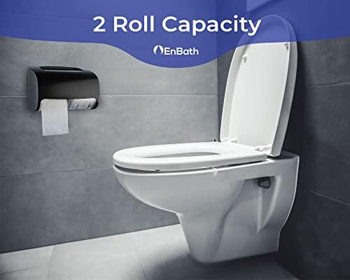 EnBath Commercial Toilet Paper Dispenser Wall Mount Double Roll Black 1