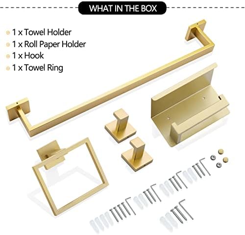 Curated 5-Piece Gold Bathroom Hardware Set for Maximum Convenience