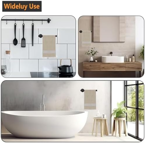 Thick Stainless Steel Hand Towel Holder Modern Design Matte Black