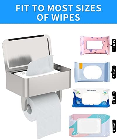 Wall-Mounted Flushable Wipes Holder Stainless Steel Brushed Nickel
