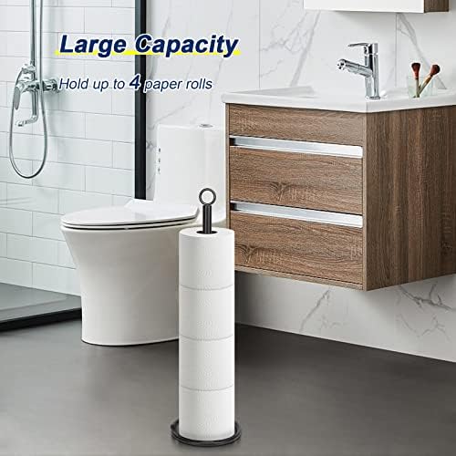 Sturdy Rust-Proof Toilet Paper Holder for 4 Rolls Matte Black