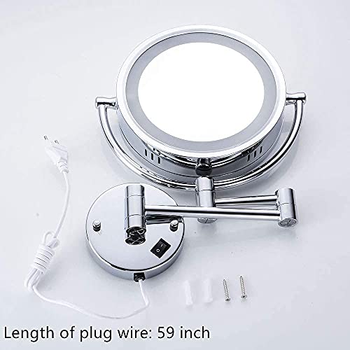 Cavoli - Wall Mounted Makeup Mirror 10x Magnification Chrome Finish