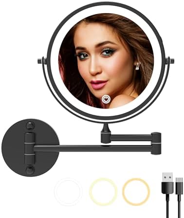 8-Inch Rechargeable LED Makeup Mirror with Extendable 360 Swivel