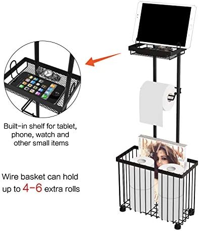 X-cosrack Freestanding Toilet Paper Holder Portable Bathroom Organizer Easy to Install