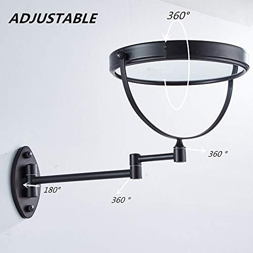 HIHIA 10x Magnifying Oil Rubbed Bronze Wall-Mounted Makeup Mirror