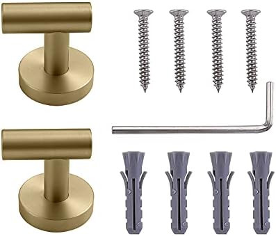TASTOS Brushed Gold Bathroom Towel Hook Set