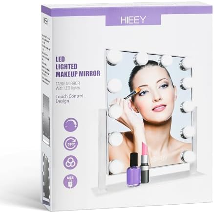 HIEEY 360 Rotating Vanity Mirror with 5X Magnification