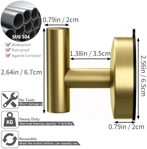 Gold Towel Umbrella Hooks 15LB Capacity