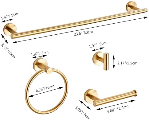 Luxury Brushed Gold Bathroom Hardware Set