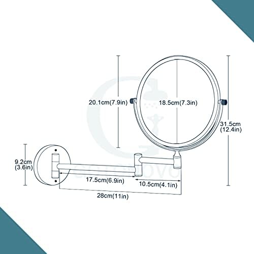 Wall-Mounted Swivel Makeup Mirror with Adjustable Arm