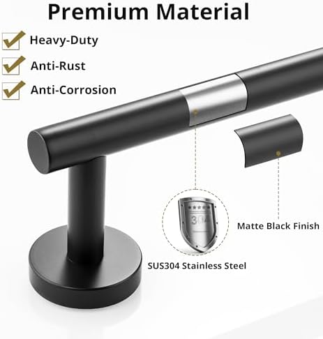 SAYAYO Black 24-Inch Towel Bar