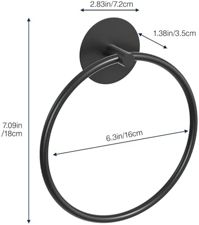 Matte Black Bathroom Towel Ring - Sturdy Durable Organization Solution for female