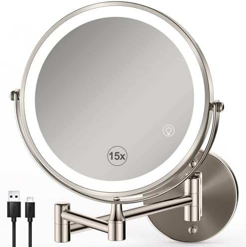 GREENFROM Magnifying Mirror with Lights 1x15x