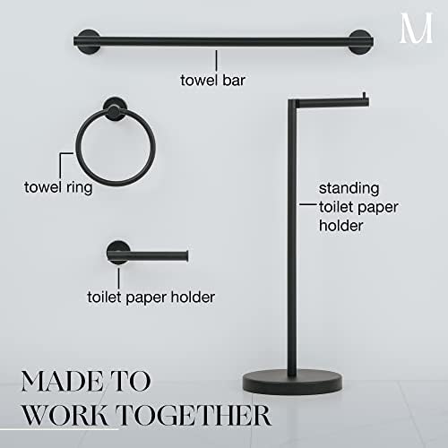 MARMOLUX ACC - Matte Black Towel Bar - 24 inch Bathroom Towel Holder