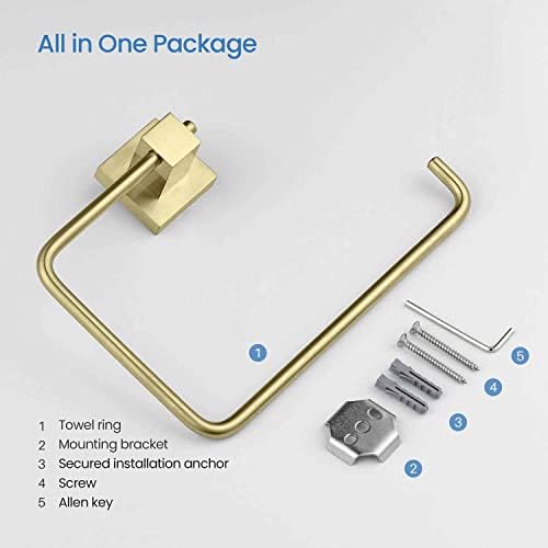 KIBI Cube Bath Towel Ring Durable Brass Towel Holder