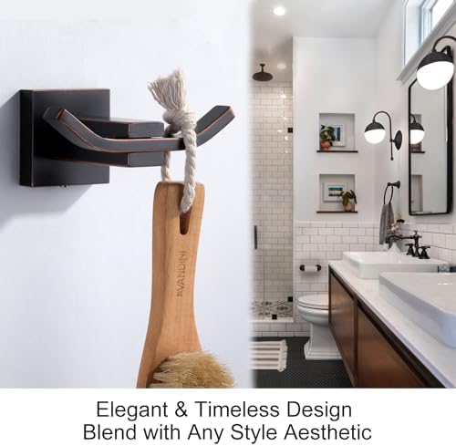 Modern Double Towel Hook Heavy Duty Stainless Steel for Coats Bathrooms