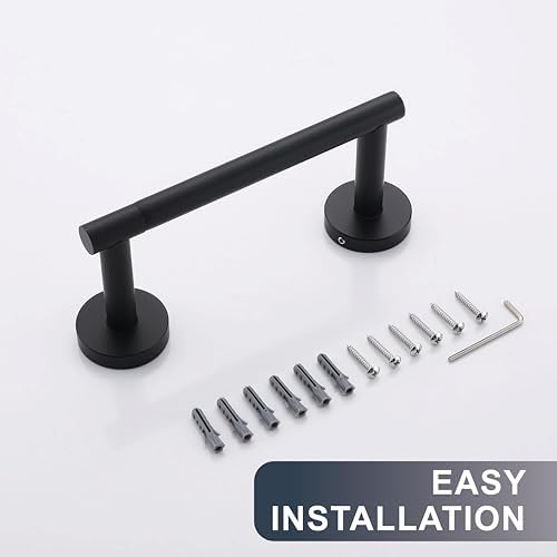 Sturdy Black Toilet Paper Holder for Improved Space Utilization