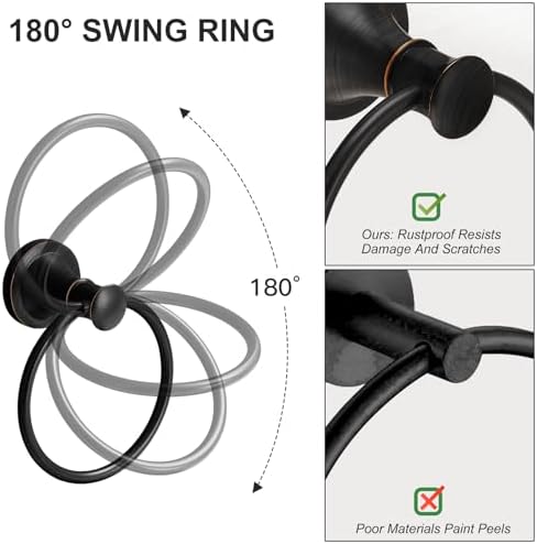 BESy Oil Rubbed Bronze Bathroom Towel Holder